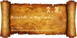 Kosztán Mariann névjegykártya